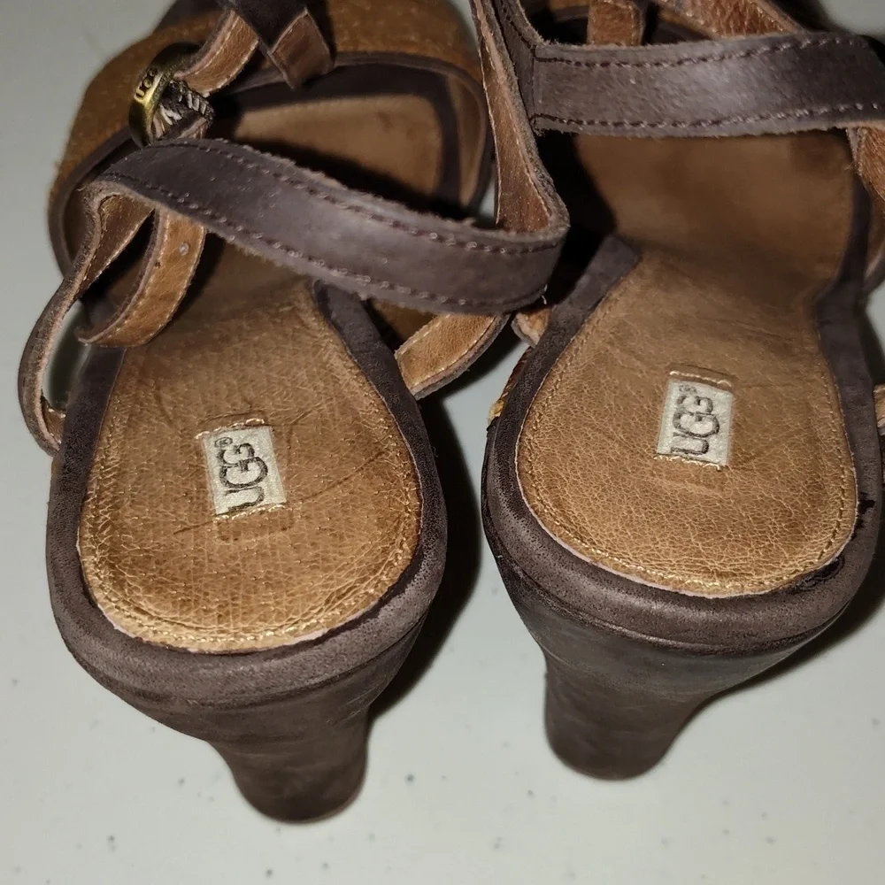 UGG Women’s Brown Espadrille Wedge size6.5